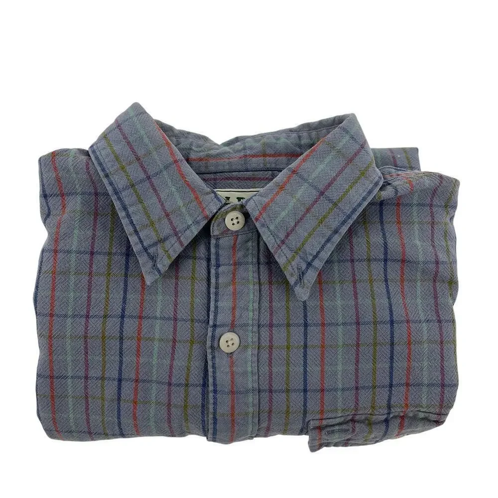 L.L. Bean Vintage 100% Cotton Button Down Shirt Long Sleeve 80s Large Tall